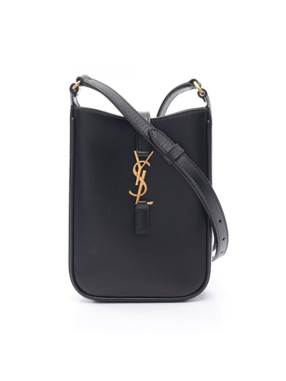 Saint Laurent Paris Shoulder Buckle 5 a 7 Mini Vertical Black Leather